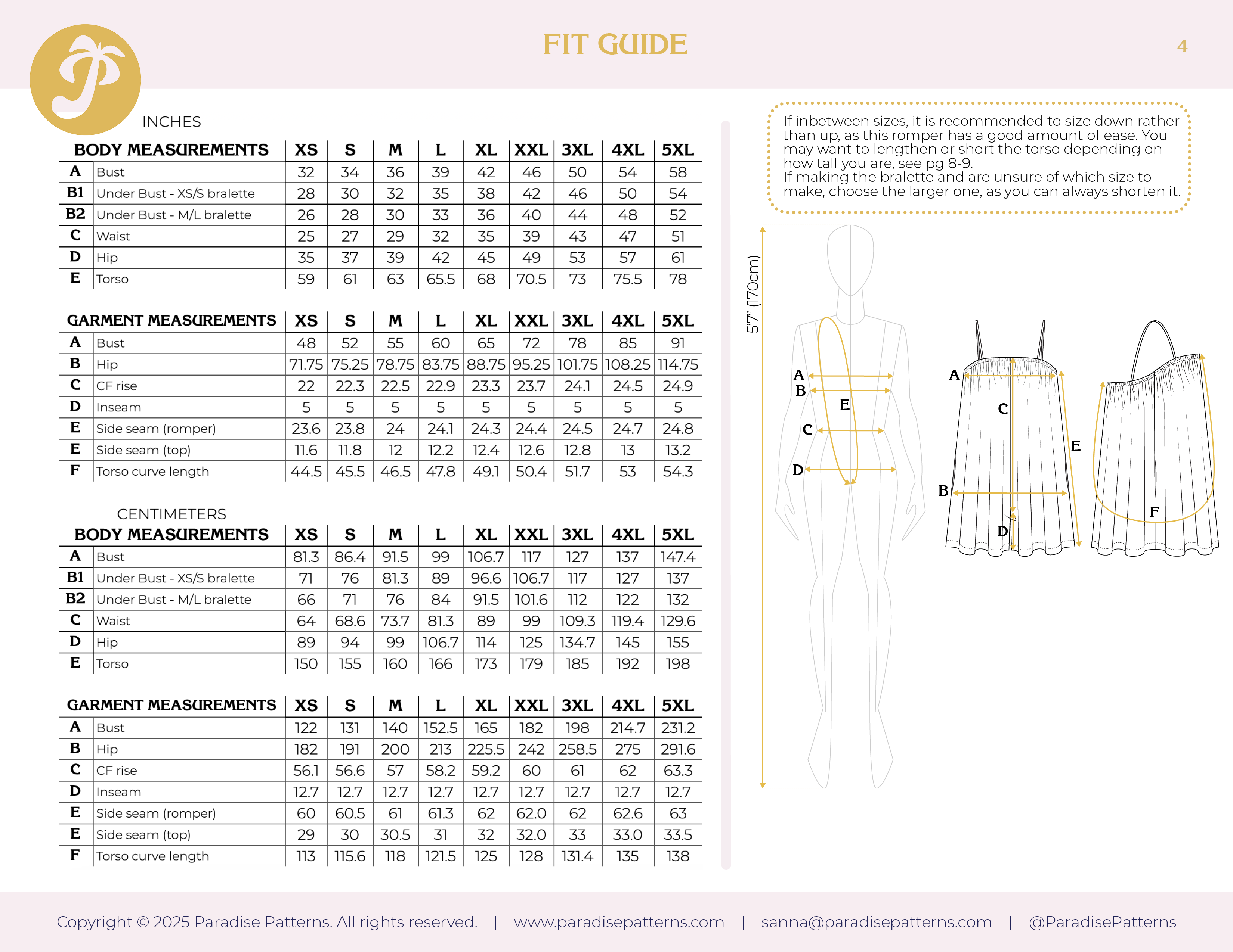 Paradise Patterns - Humla Romper - PDF and Printed Pattern