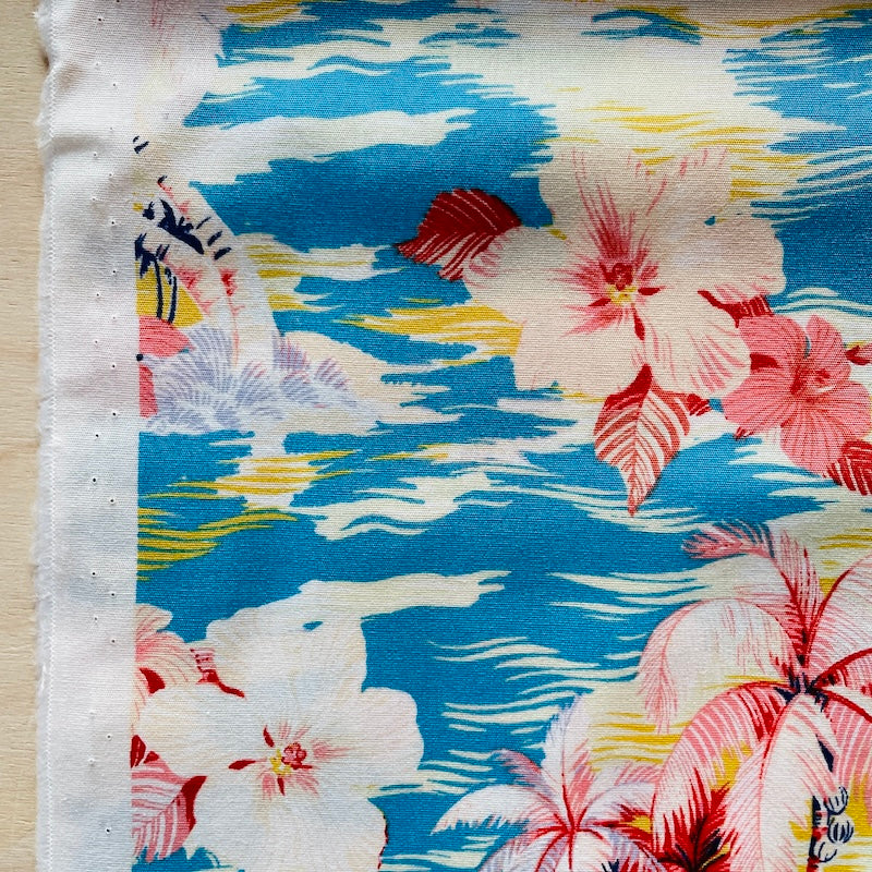 Sevenberry - Cotton Sheeting - Palms - Pink Sea