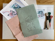 Alice Makabe - Embroidery Kit - My Garden Bookmarks - Pink and Sage