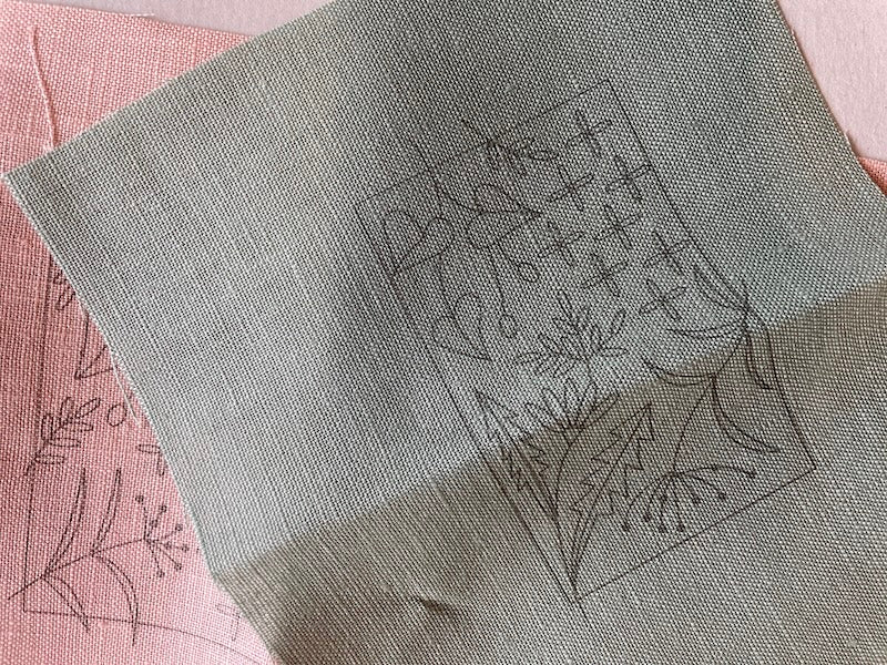 Alice Makabe - Embroidery Kit - Wild Flower Pincushions - Pink and Blue/Gray