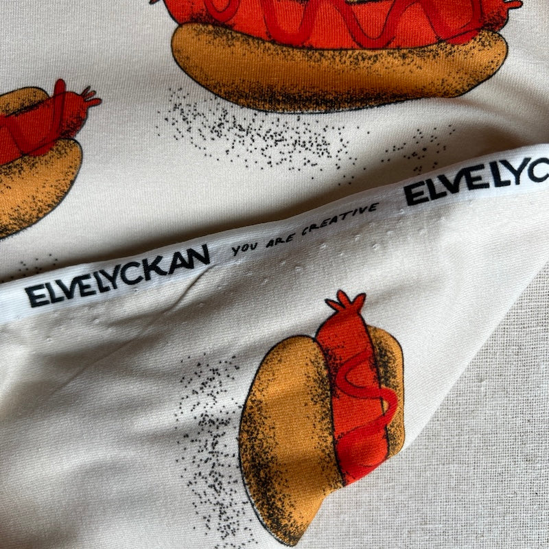 Elvelyckan - Organic Cotton Jersey - Hot Dog - Cream