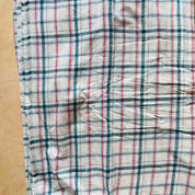 Khadi - Handwoven Indian Cotton - Stripes and Checks - Teal and Red on White