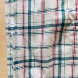 Khadi - Handwoven Indian Cotton - Stripes and Checks - Teal and Red on White