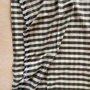 Handwoven Indian Cotton - Beige Black & Olive - Check