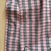 Handwoven Indian Cotton Twill - Check - Pink and Forest Green