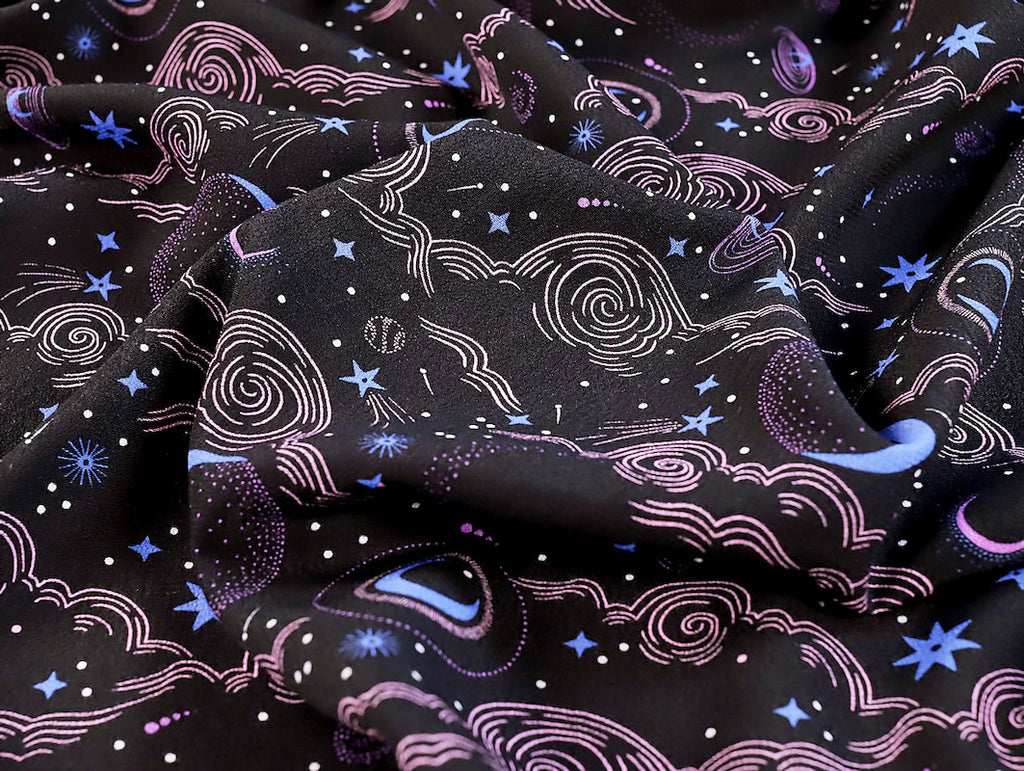Fabric Godmother - Viscose Crepe - Cosmo - Black