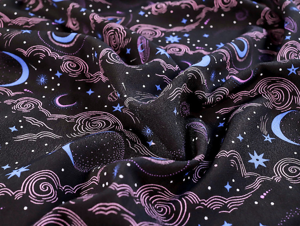 Fabric Godmother - Viscose Crepe - Cosmo - Black