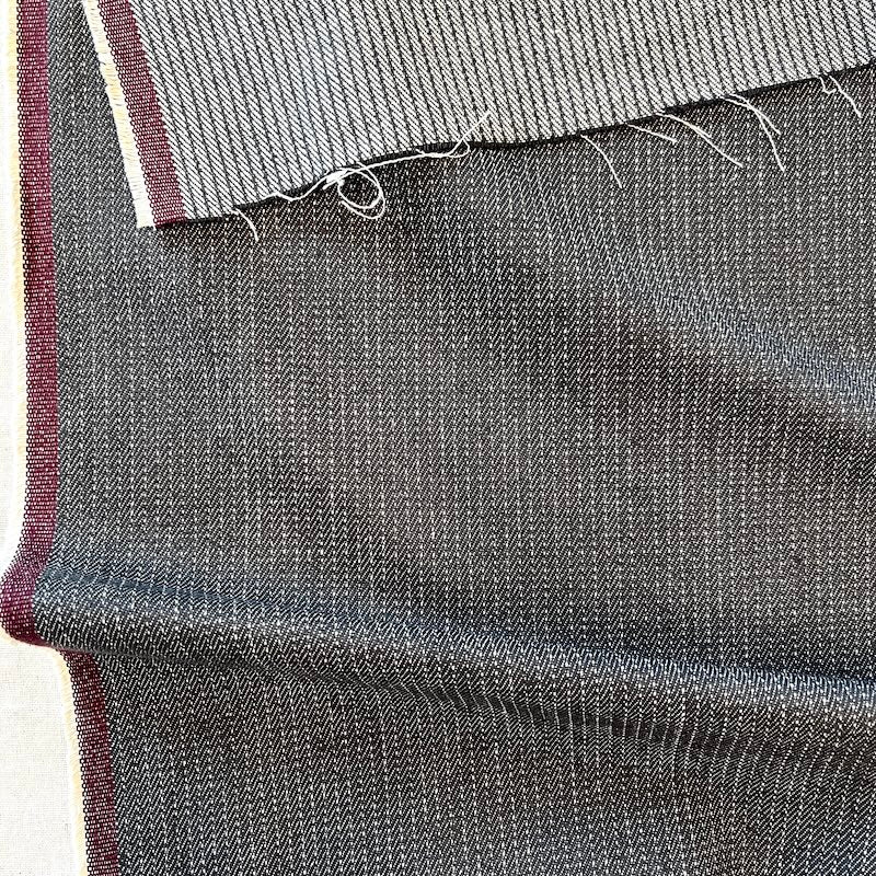 Deadstock - Yarn Dyed Striped Twill - Grey