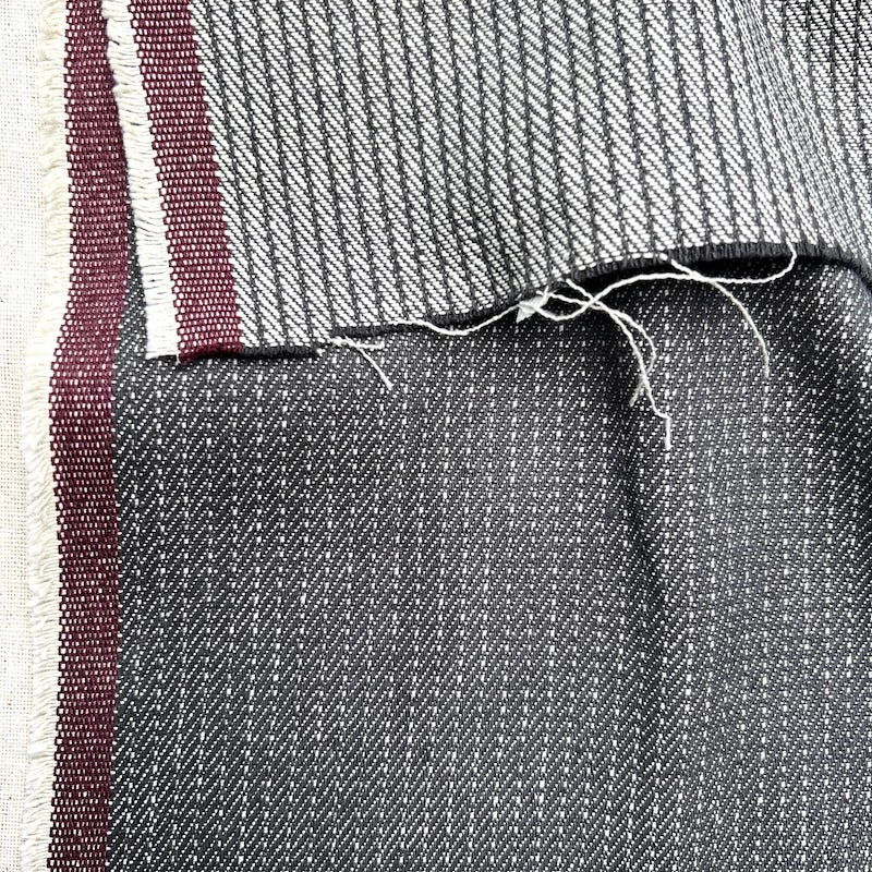 Deadstock - Yarn Dyed Striped Twill - Grey