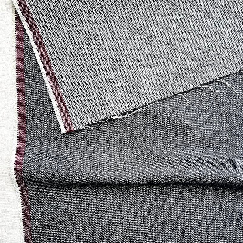 Deadstock - Yarn Dyed Striped Twill - Grey