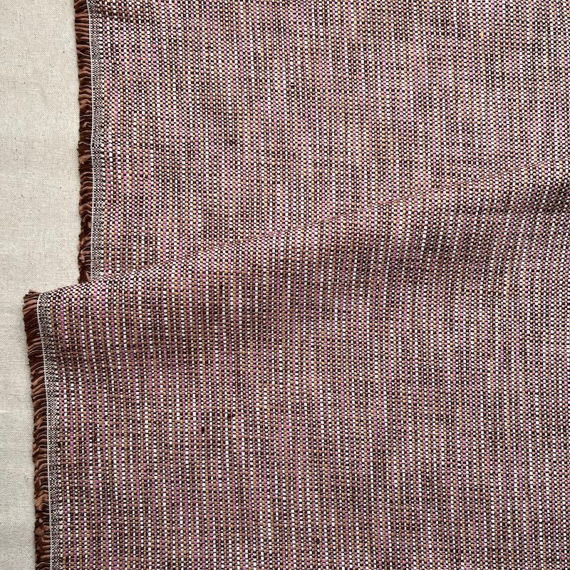 Deadstock - Heavy Weight Linen - Yarn Dyed - Pink and Chocolate