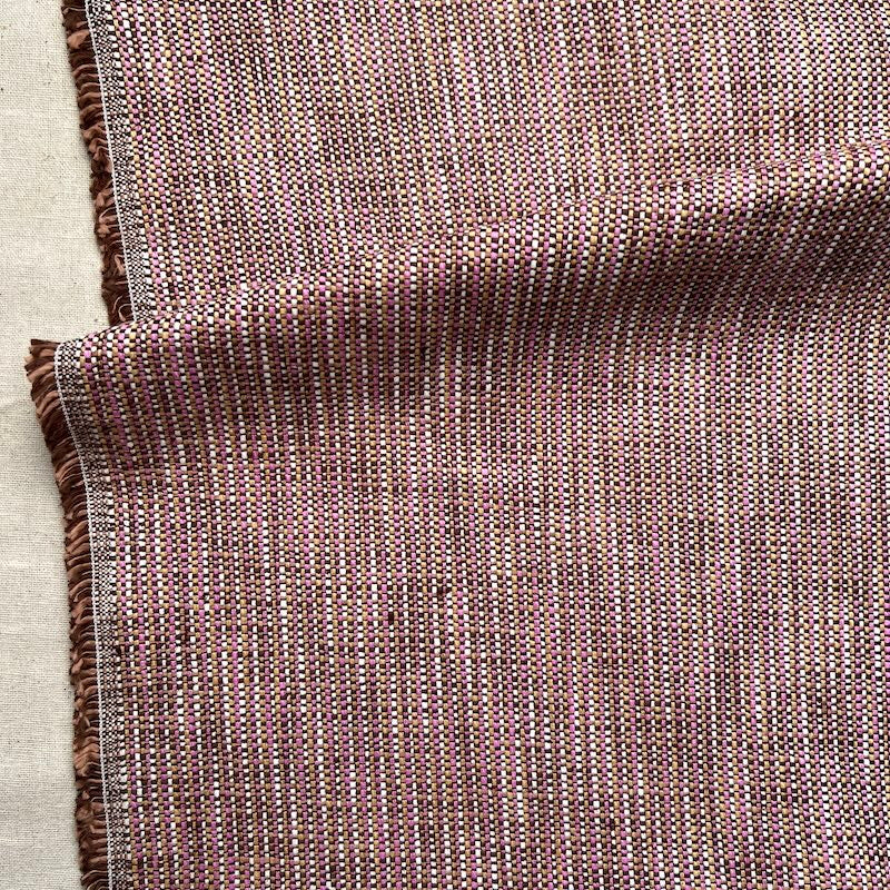 Deadstock - Heavy Weight Linen - Yarn Dyed - Pink and Chocolate