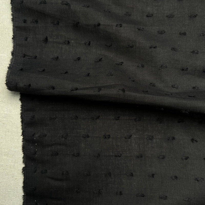 Deadstock - Cotton Swiss Dot - Black