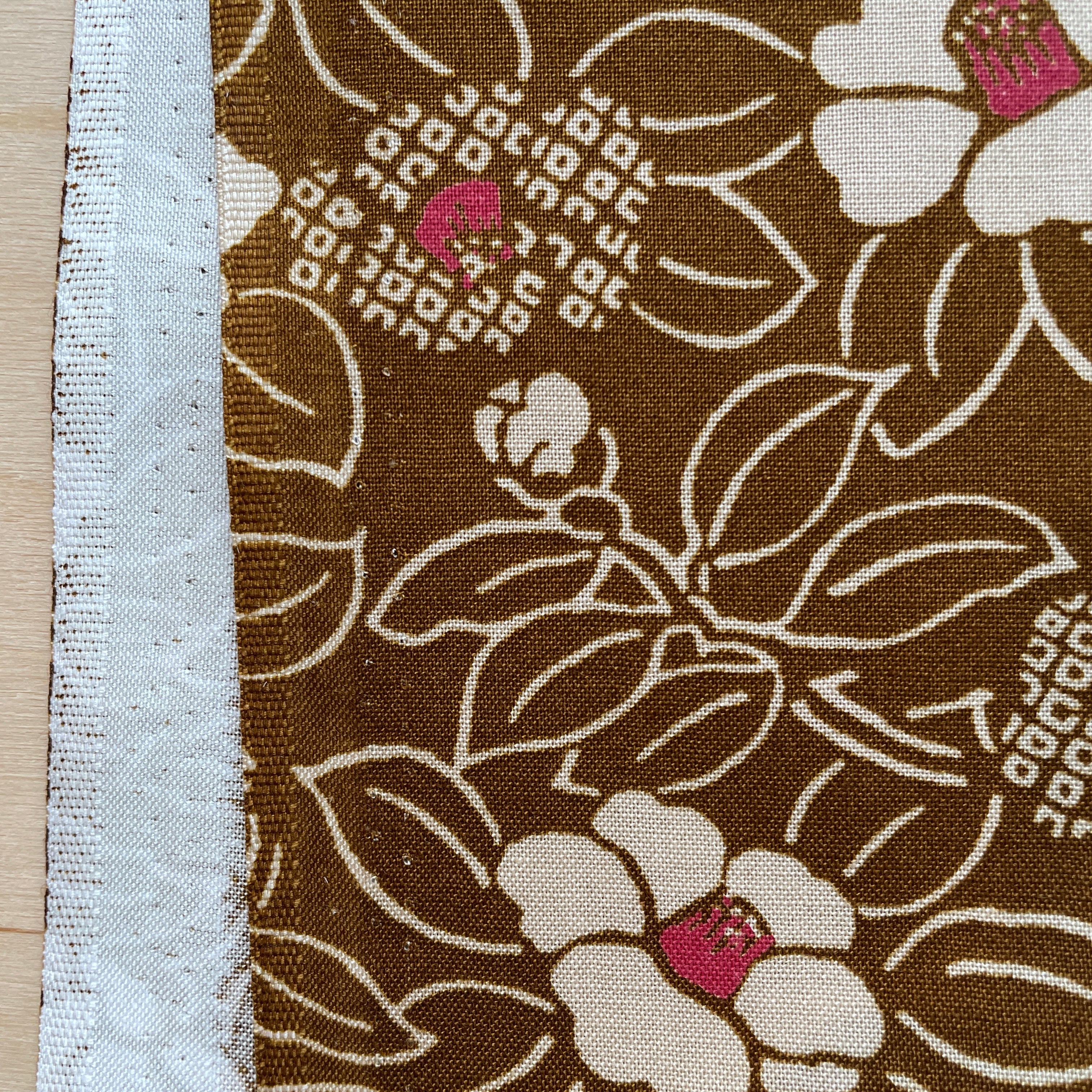 Kurenai - Cotton Sheeting - Traditional Floral - Ochre