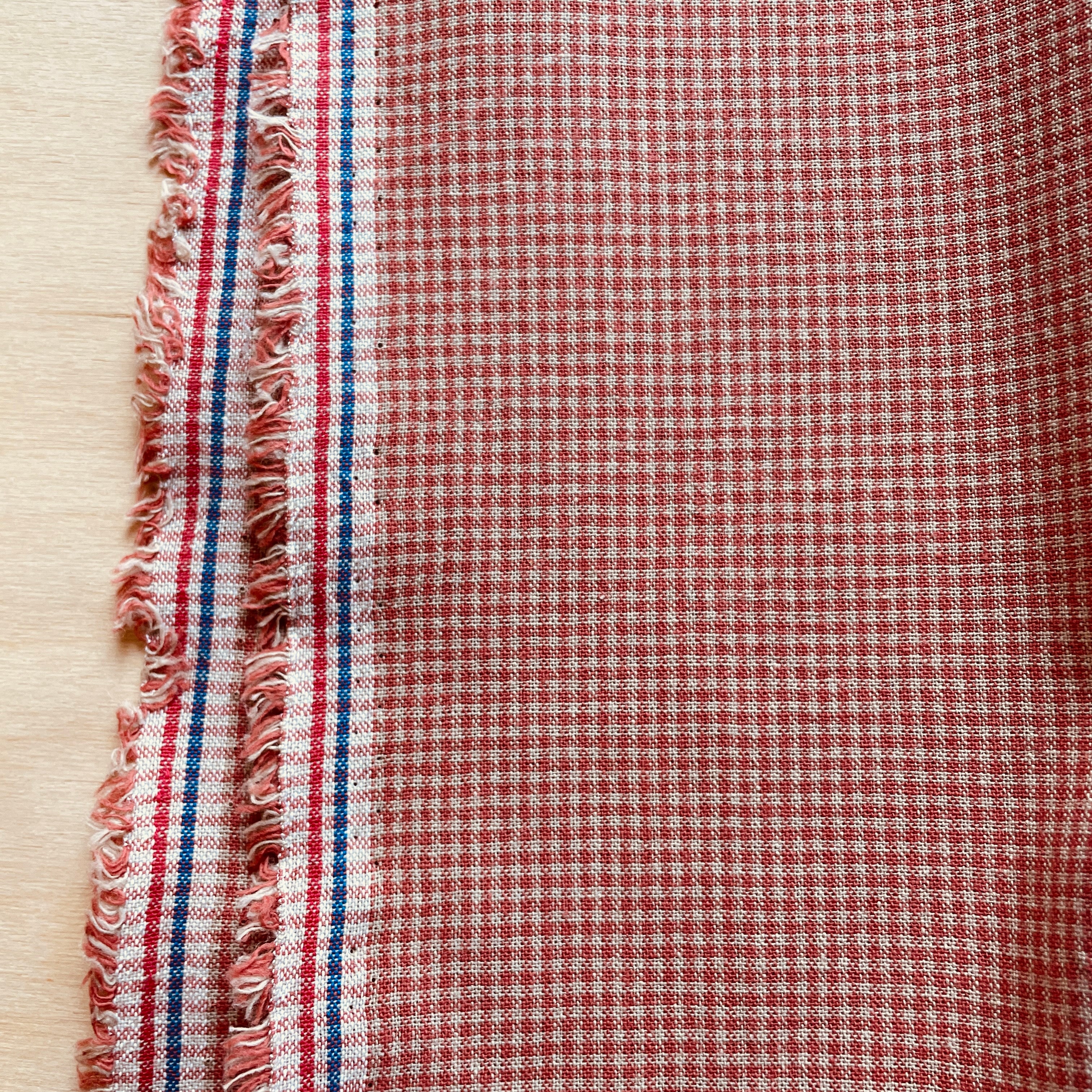 Textile Pantry - Yarn-Dyed Cotton - Tiny Gingham - Red and Flax
