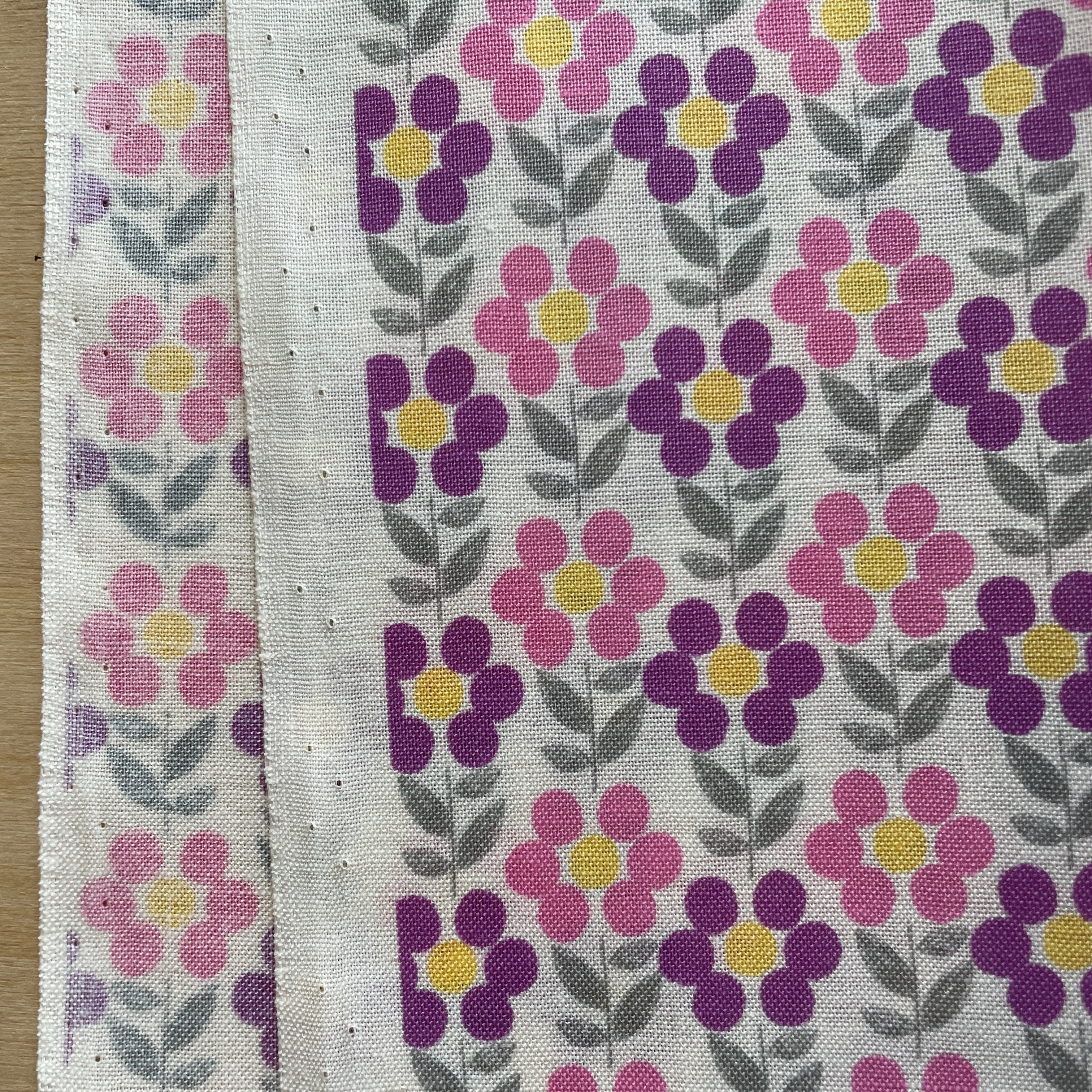Sevenberry - Cotton Sheeting - Dot Flowers - Pink and Purple