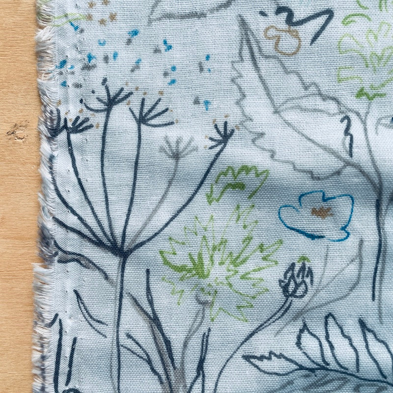 Hokkoh - Cotton Double Gauze - Wildflower Sketch - Sky