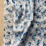 Hokkoh - Textured Cotton - Watercolor Flowers - Indigo on White