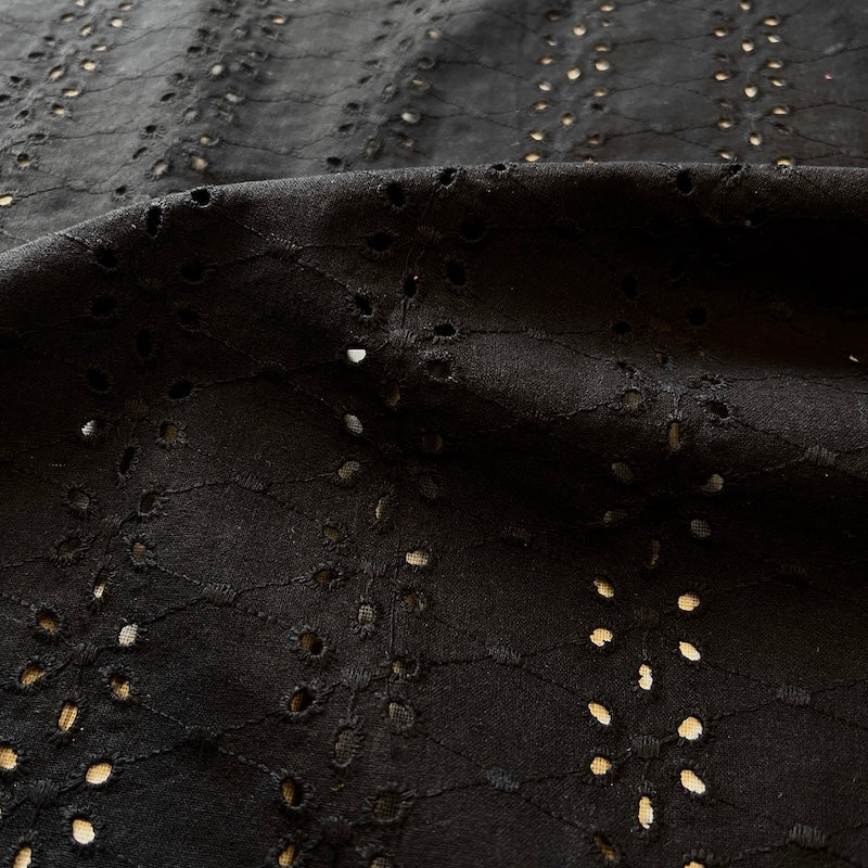 Deadstock - Cotton Eyelet - Black