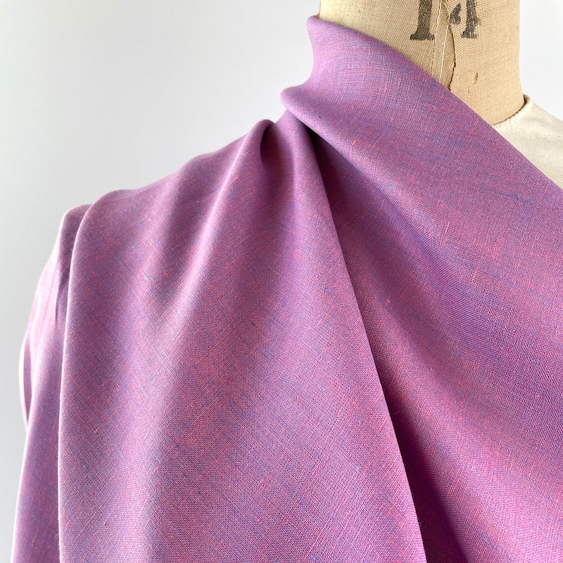 Deadstock - Linen - Cross Dye - Pink and Lavender