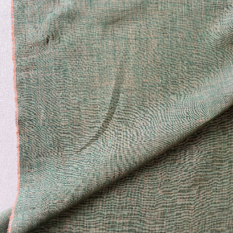 Lino Textile - Linen - Two Tones - Green and Orange