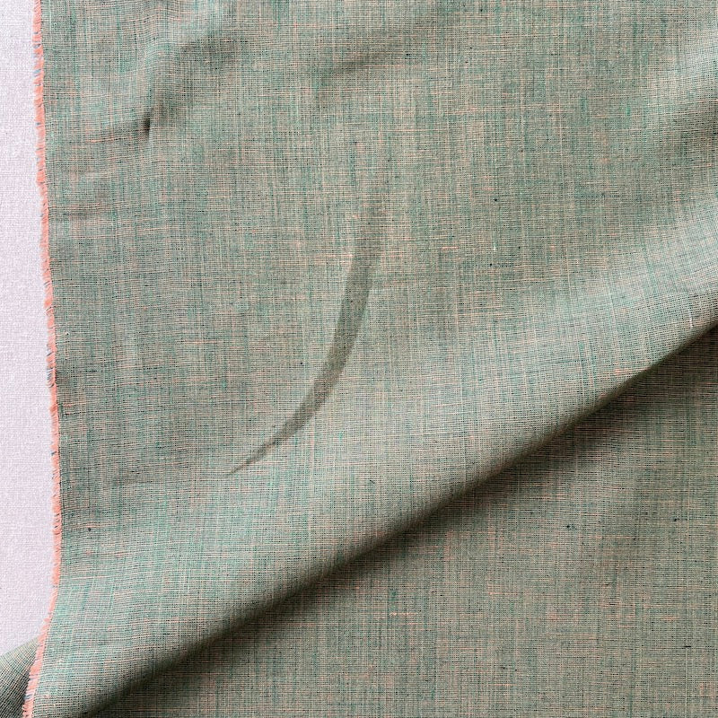 Lino Textile - Linen - Two Tones - Green and Orange