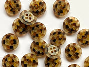 Textile Garden - Recycled Polyester Buttons - 15mm - Mosaic - Various Colors