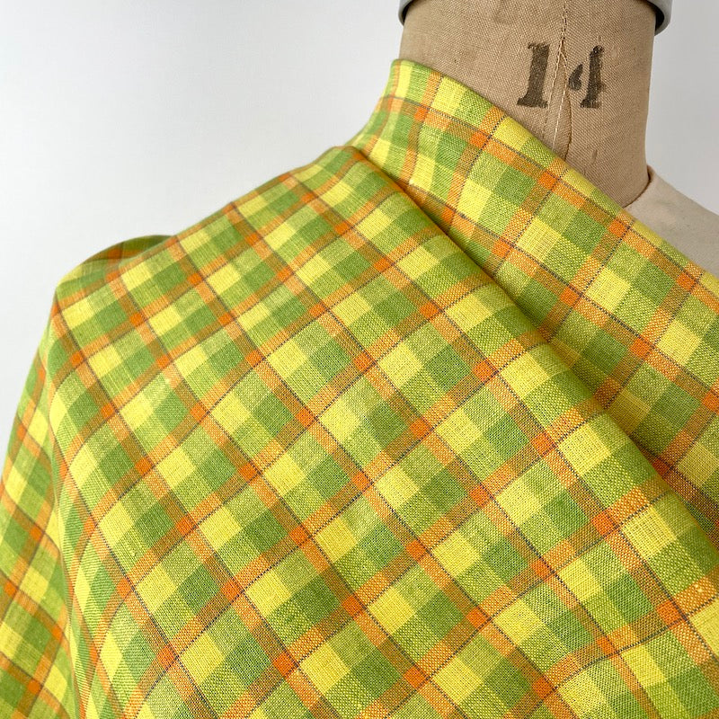 Lino Textil - Check Linen - Green and Yellow