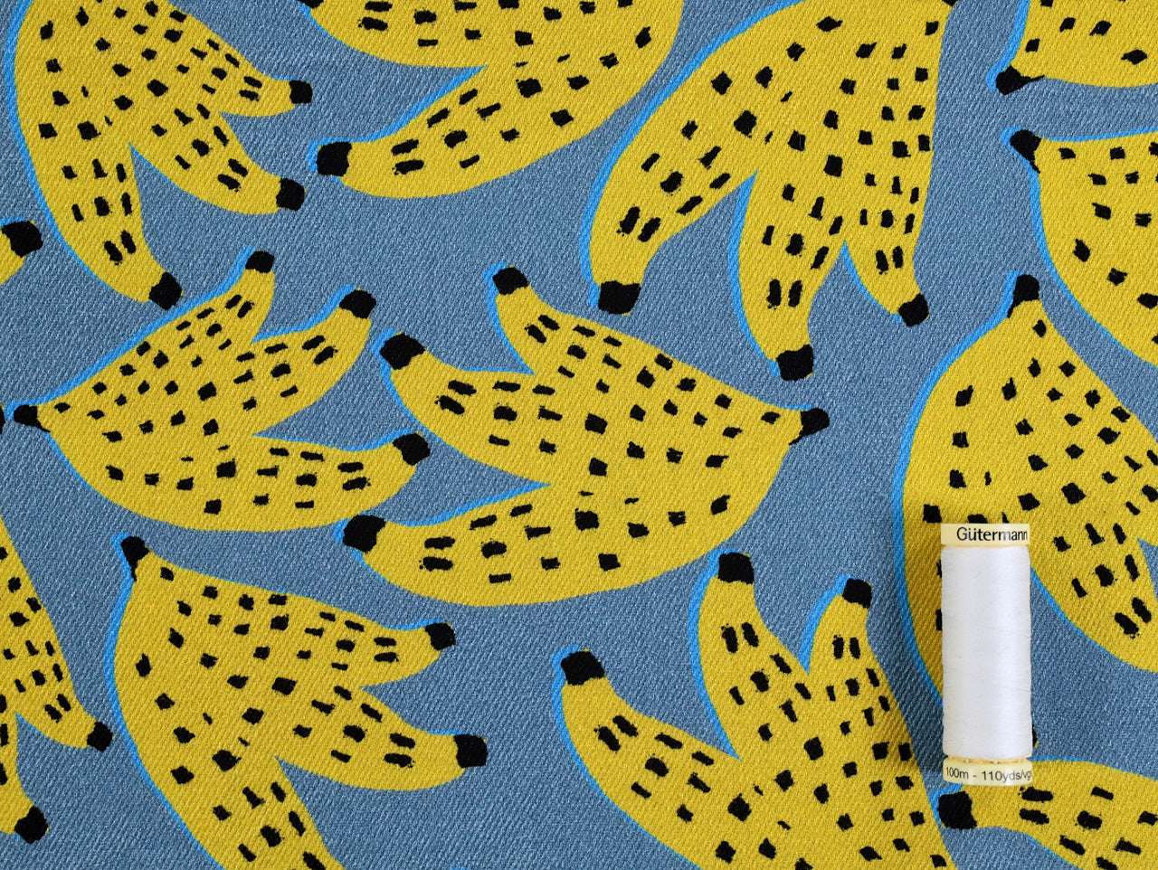 Fabric Godmother - Cotton Denim - Platano - Blue