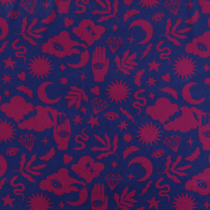 Fabric Godmother - Viscose Twill - Rune - Burgundy and Navy