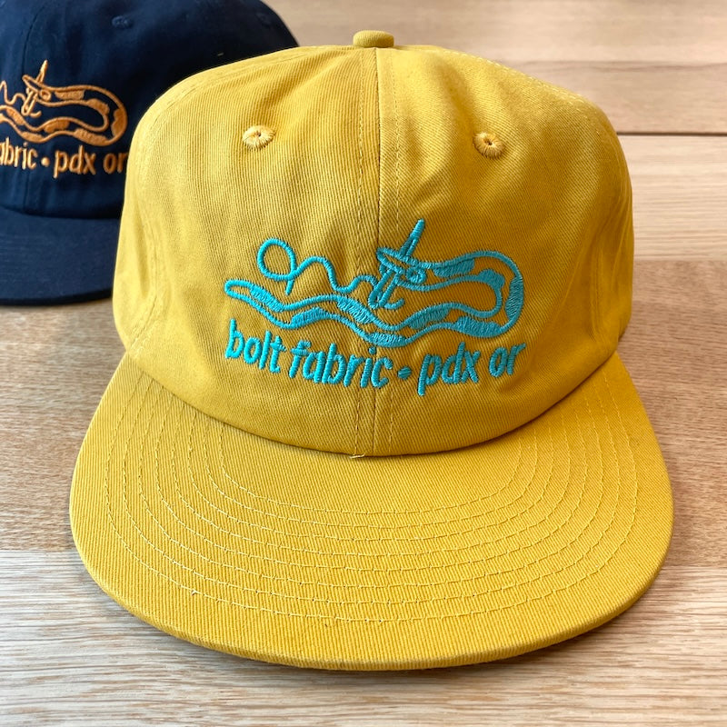 Bolt Hat - Mustard with Aqua