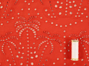 Fabric Godmother - Cotton Broderie Anglaise - Palm Trees - Orange