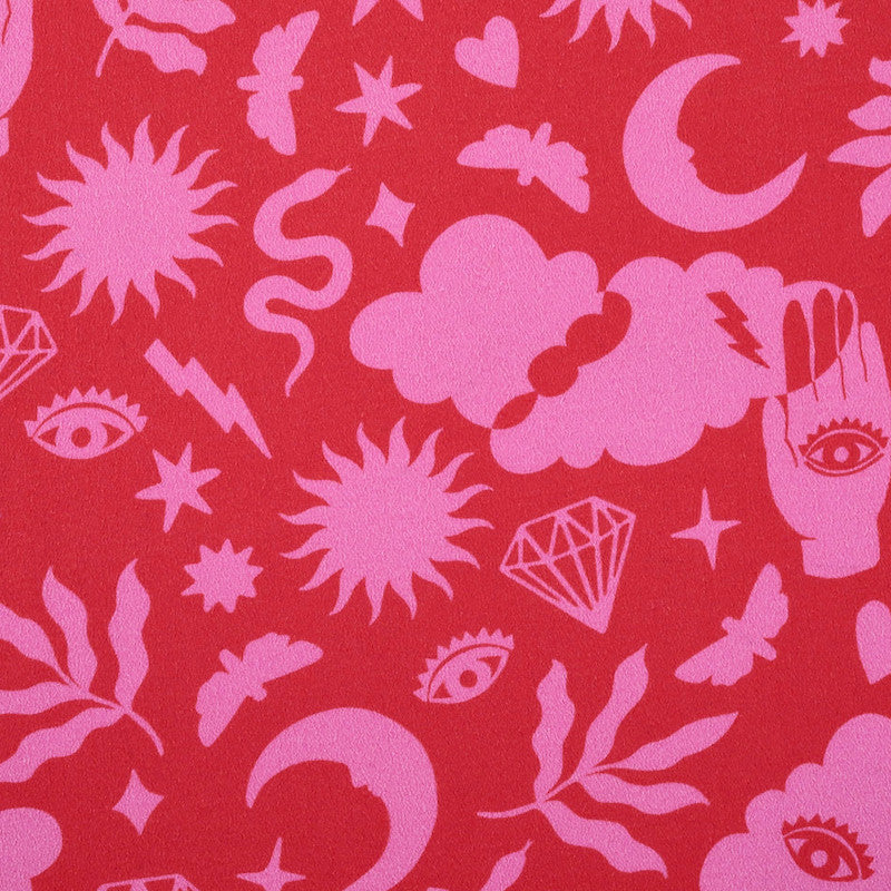 Fabric Godmother - Viscose Crepe - Rune - Pink and Red
