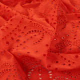 Fabric Godmother - Cotton Broderie Anglaise - Palm Trees - Orange