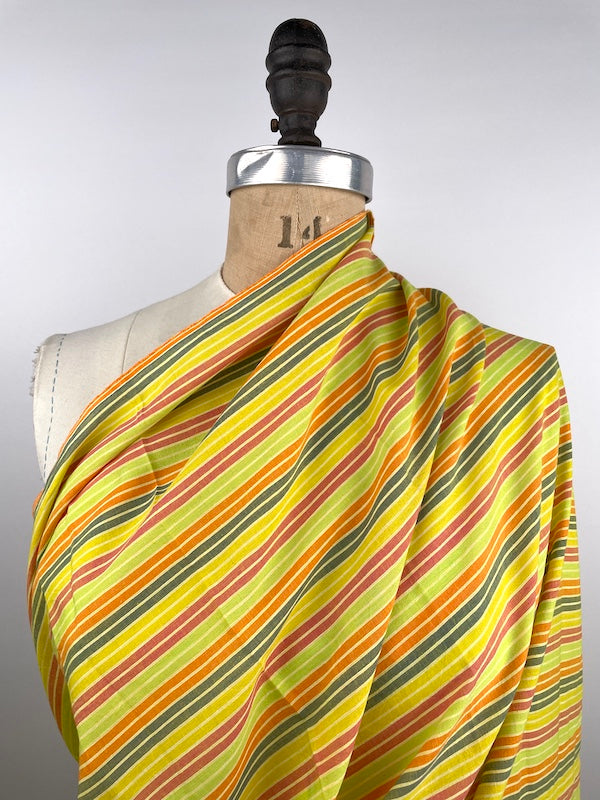Khadi Handwoven Cotton - Yarn Dyed Stripe - Citrus Rainbow