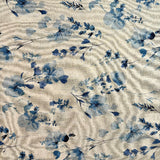Kokka - Cotton/Linen Sheeting - Ivory & Blue Watercolor Floral