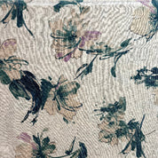 Hokkoh - Cotton Sheeting - Ivory & Emerald Gestural Floral