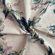 Hokkoh - Cotton Sheeting - Ivory & Emerald Gestural Floral