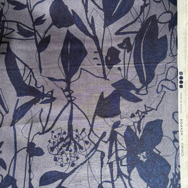 Hokkoh - Cotton Viella - Blue Gray Fingerprint Floral