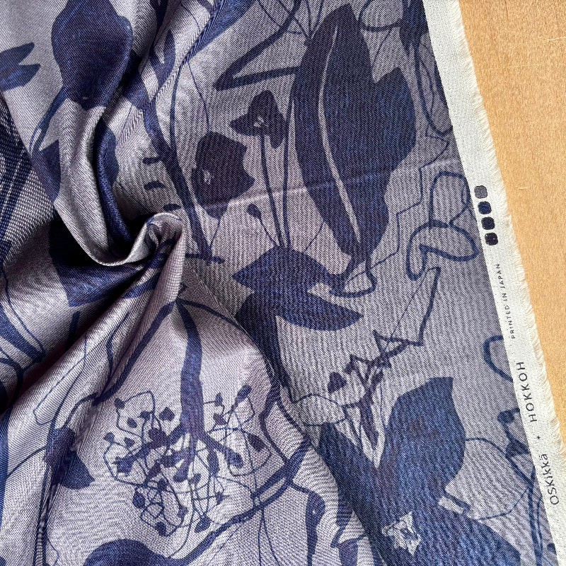 Hokkoh - Cotton Viella - Blue Gray Fingerprint Floral