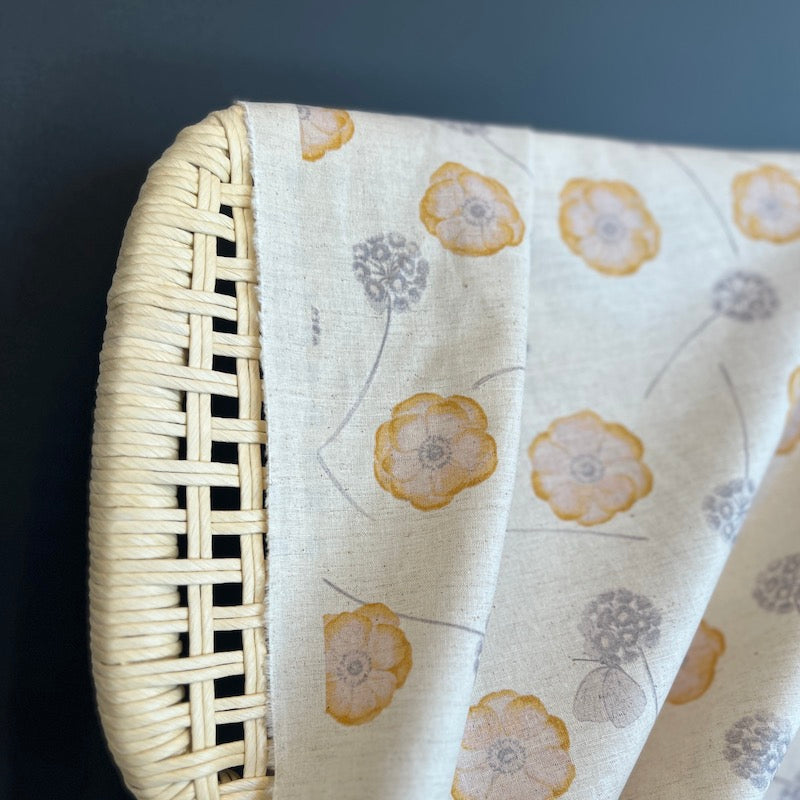 Kokka - Cotton Linen Sheeting - Soft Poppies - Natural