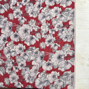 Kalamkari Print - Cotton - Anemones - Cinnabar