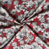 Kalamkari Print - Cotton - Anemones - Cinnabar