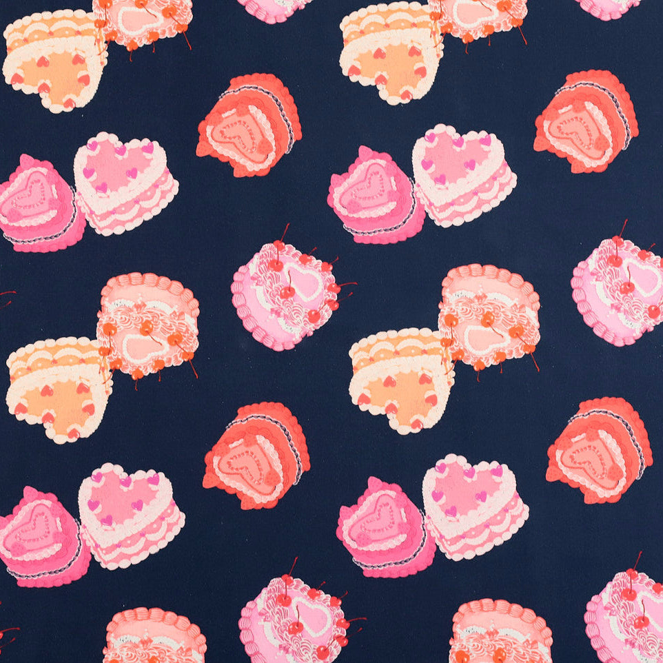 Fabric Godmother - Cotton Poplin - Let Them Eat Cake - Navy