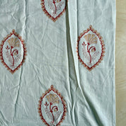 Sanganeri Hand Block Print - Cotton - Large Flower Cameo - Cherry on White
