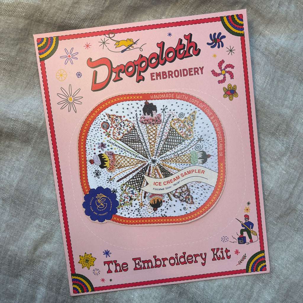 Dropcloth Samplers - Embroidery Kit - Ice Cream