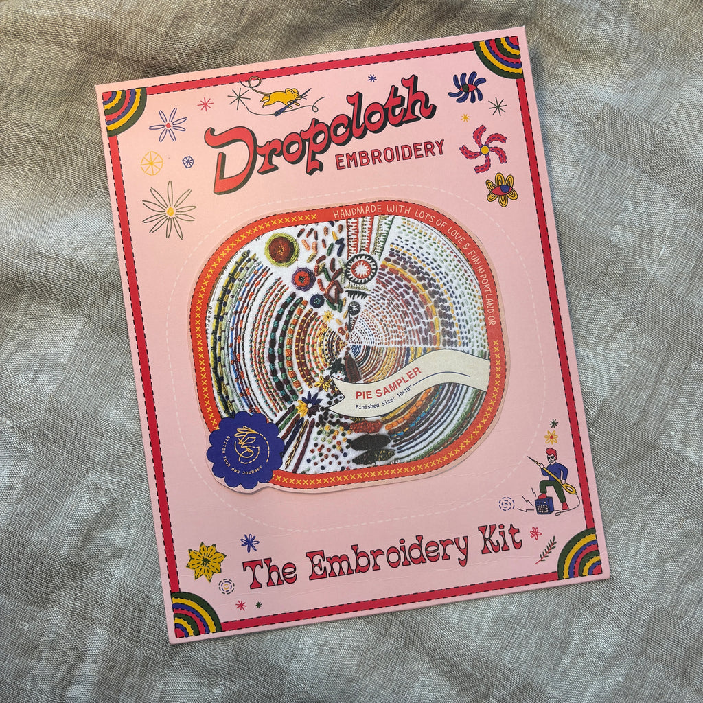 Dropcloth Samplers - Embroidery Kit - Pie