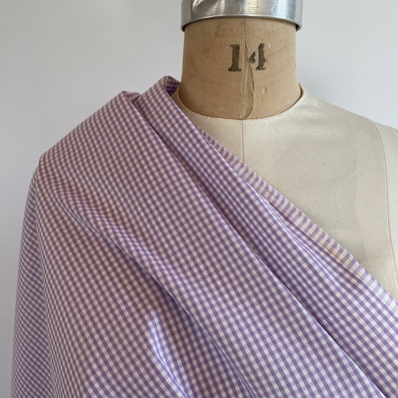 Yarn-Dyed Gingham Cotton Shirting - Lavender