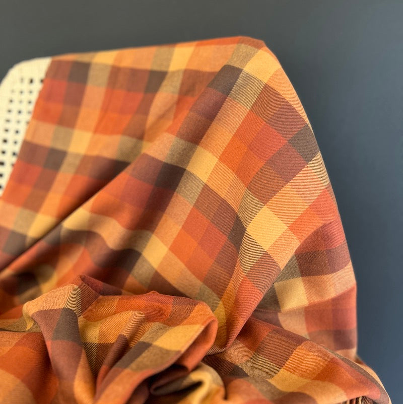 Marcus Fabrics - Cotton Flannel - Primo Plaid - Spice Mix - Pumpkin