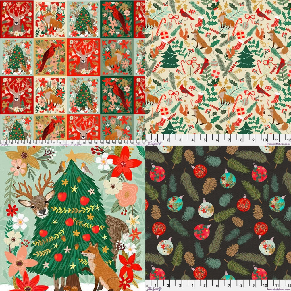 Free Spirit - Pre-Cut Bundle - Christmas Spirit - Fat Quarters plus Panel